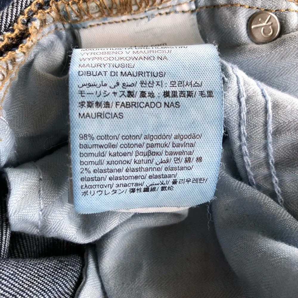 Calvin Klein Cotton Blend Dark Blue Wash Relaxed Straight Jeans 33 x 34_11